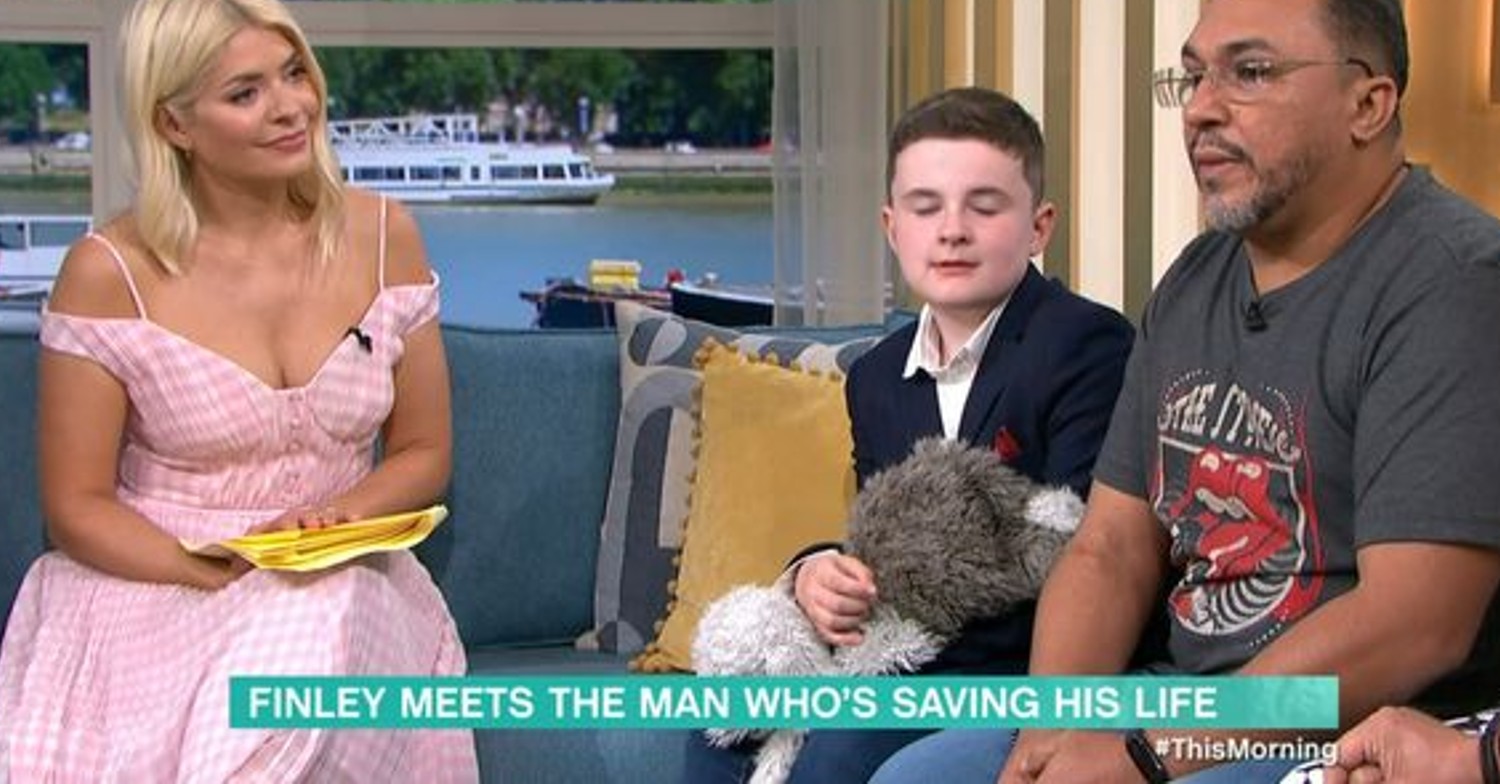 Young boy who received a life-saving donor on This Morning today