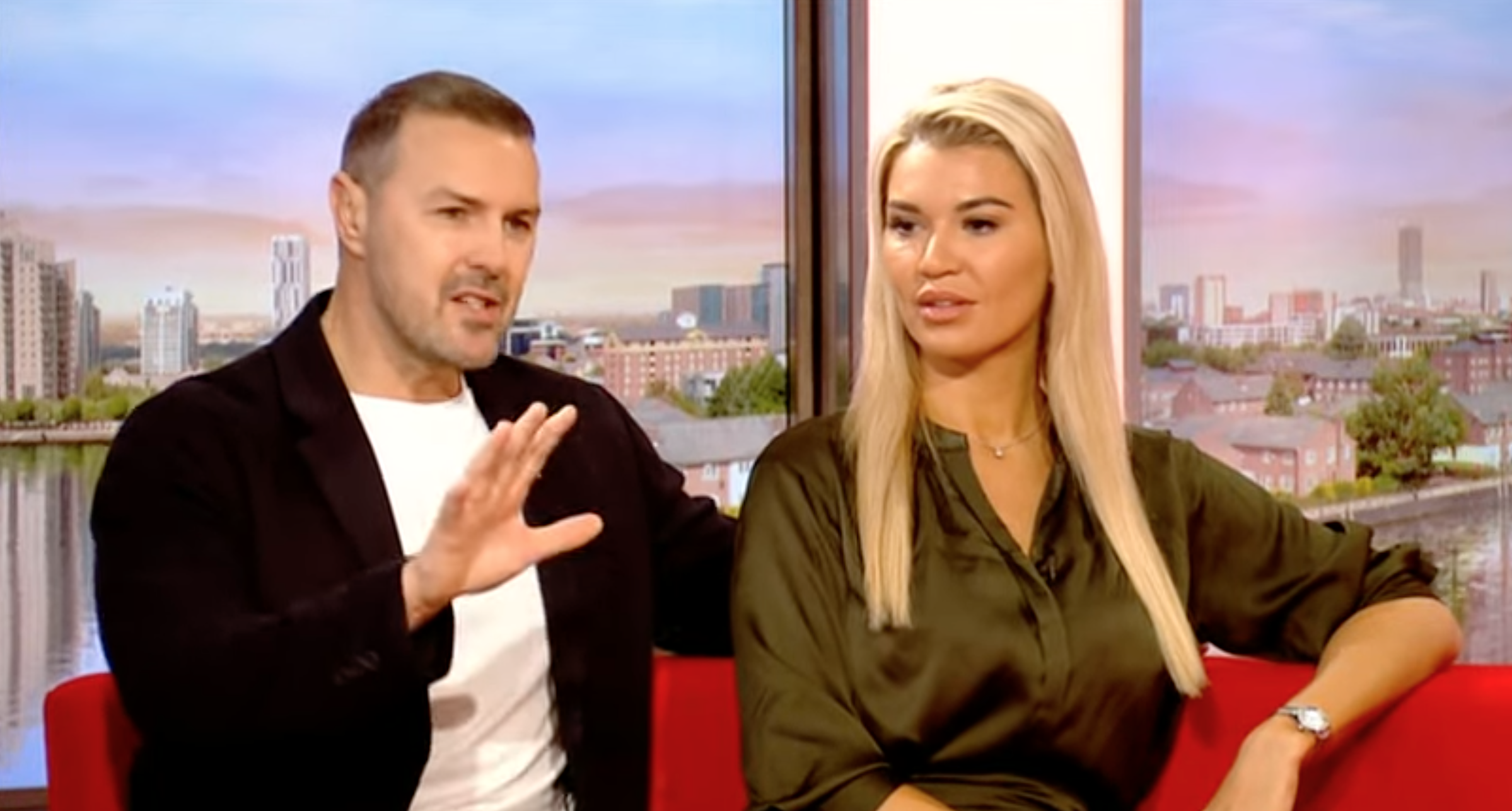 Christine McGuinness and paddy looking cross