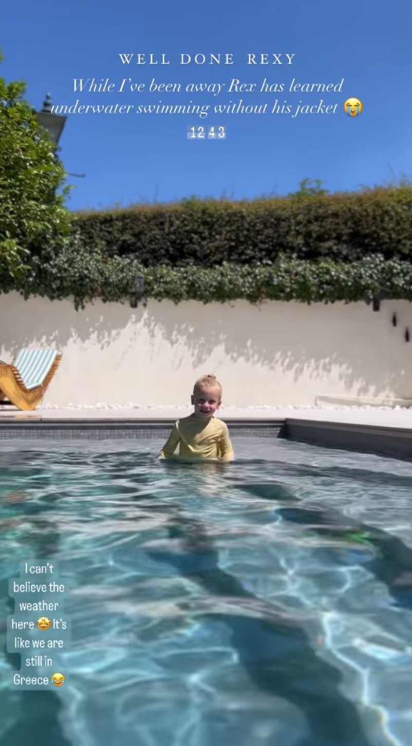 Rex in the swimming pool at Pickle Cottage