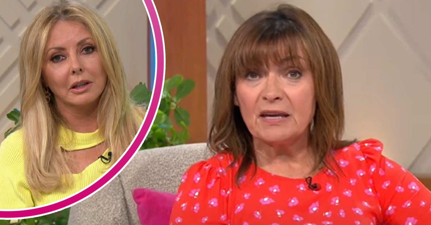 Lorraine Kelly on her show and Carol Vorderman in yellow today