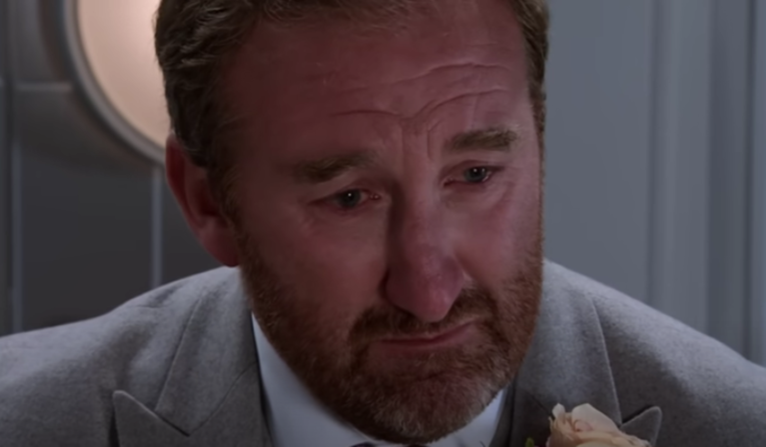 Phill Whittaker crying Coronation Street