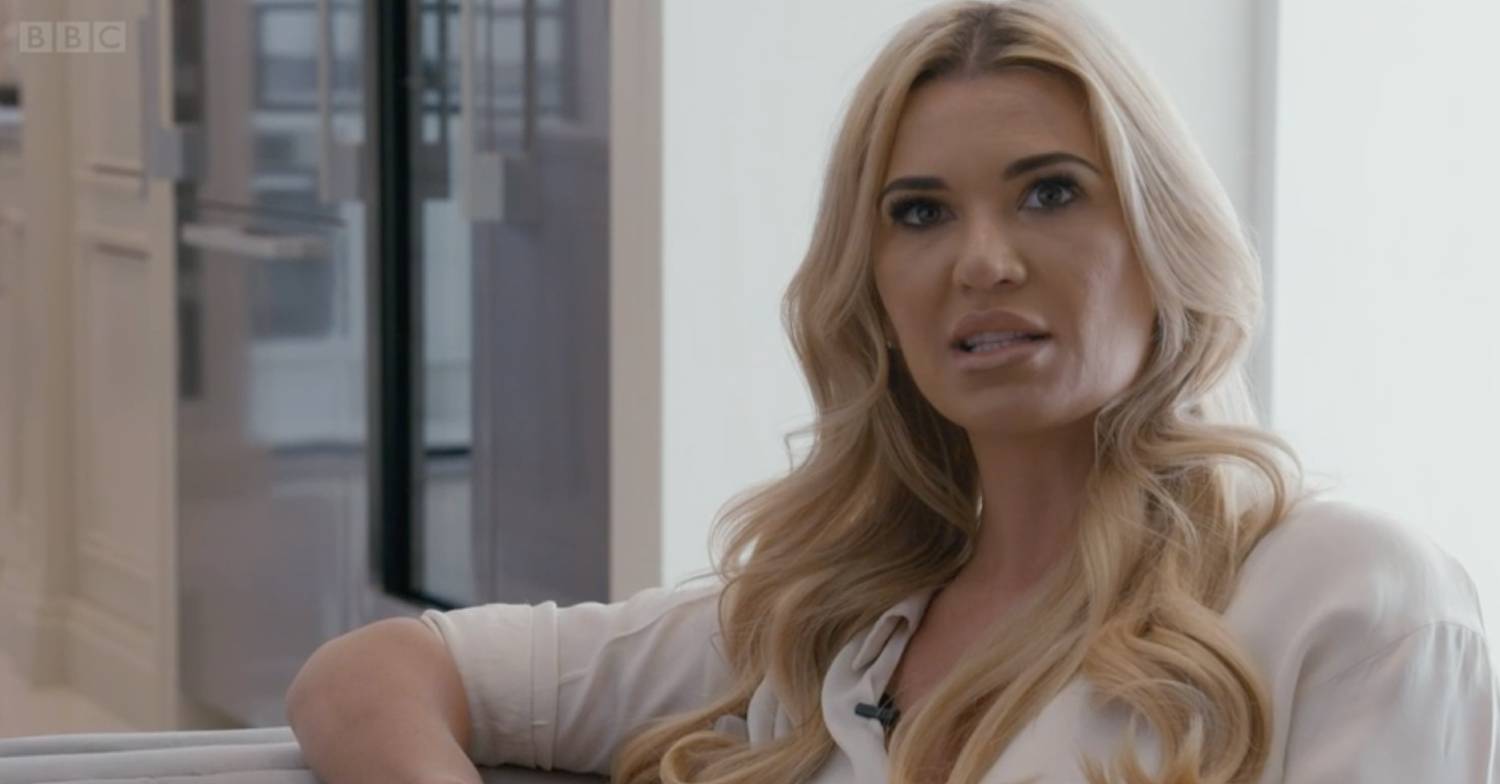 Christine McGuinness looks serious as she speaks to camera