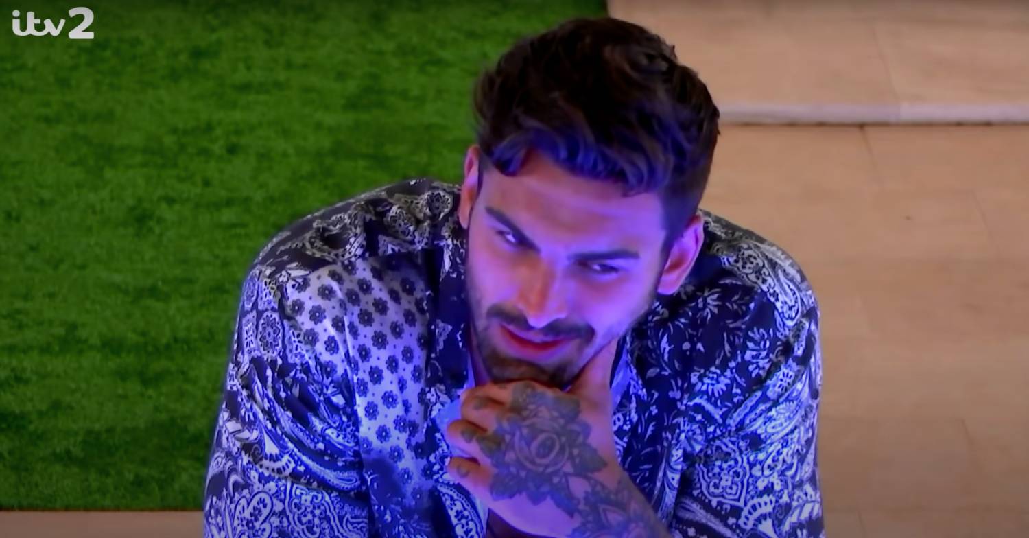 Adam Collard rolls his eyes during Love Island 2018