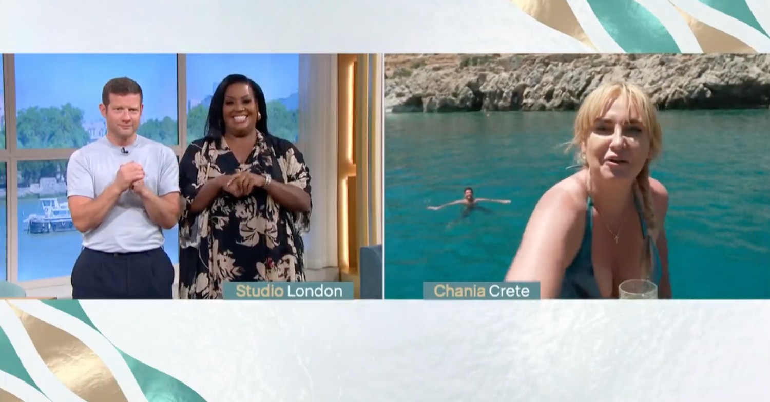 Dermot O'Leary and Alison Hammond speaking to Josie Gibson in Greece on This Morning today