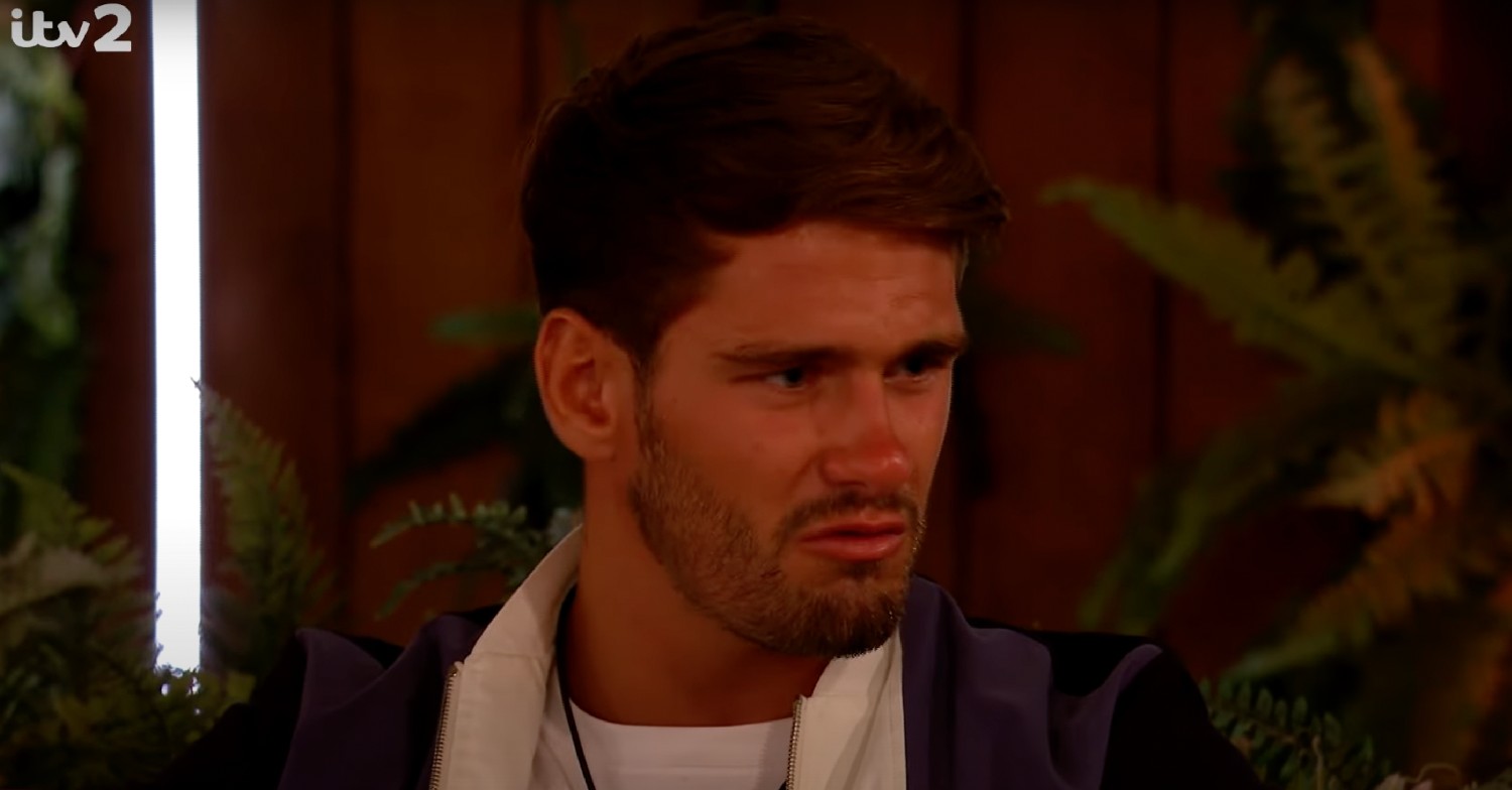 Jacques looking cross on Love Island 