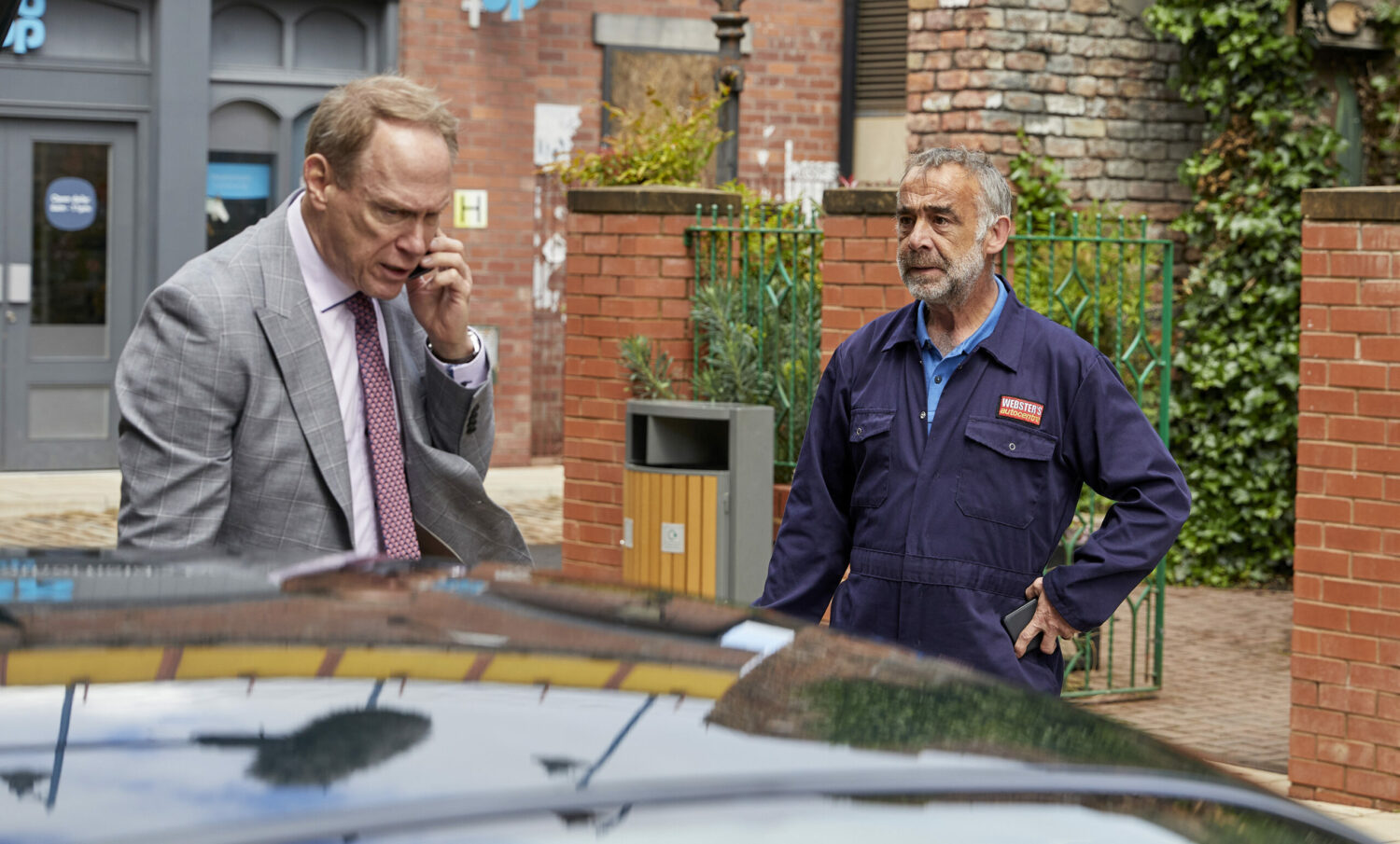 Corrie Stephen on his phone looking stressed