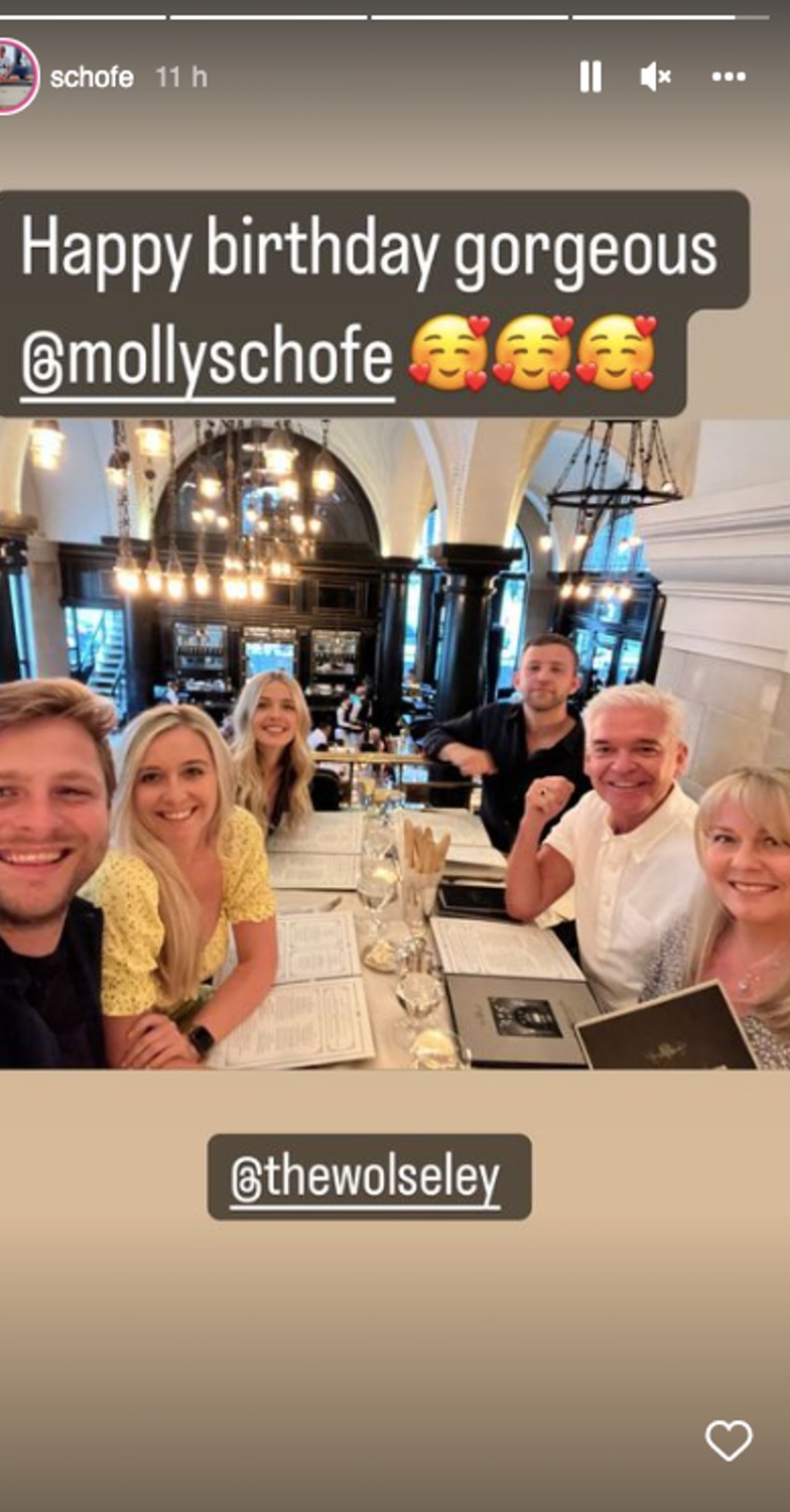 Phillip Schofield enjoying a family meal with wife for eldest daughter's birthday 