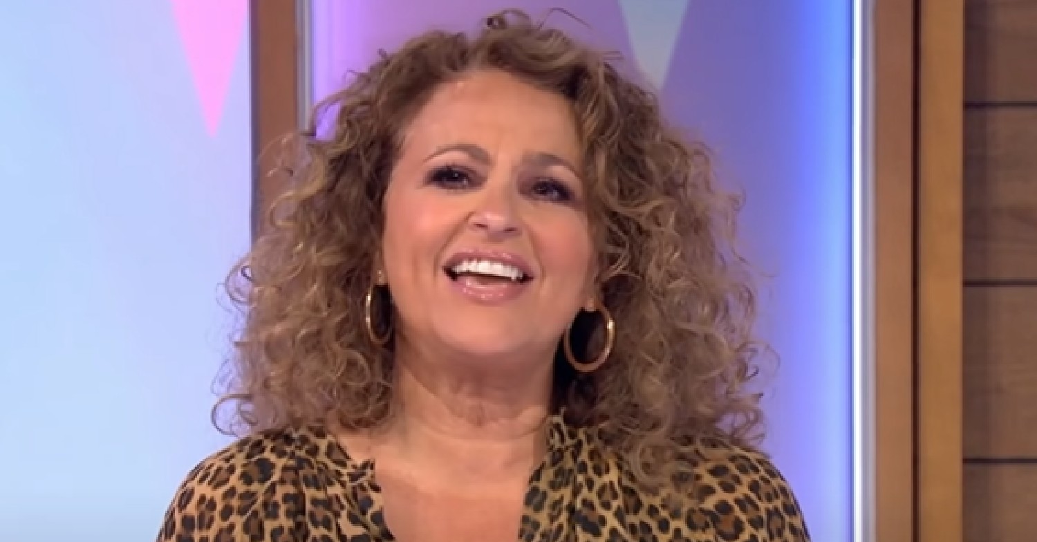 Nadia Sawalha in animal print top on Loose Women