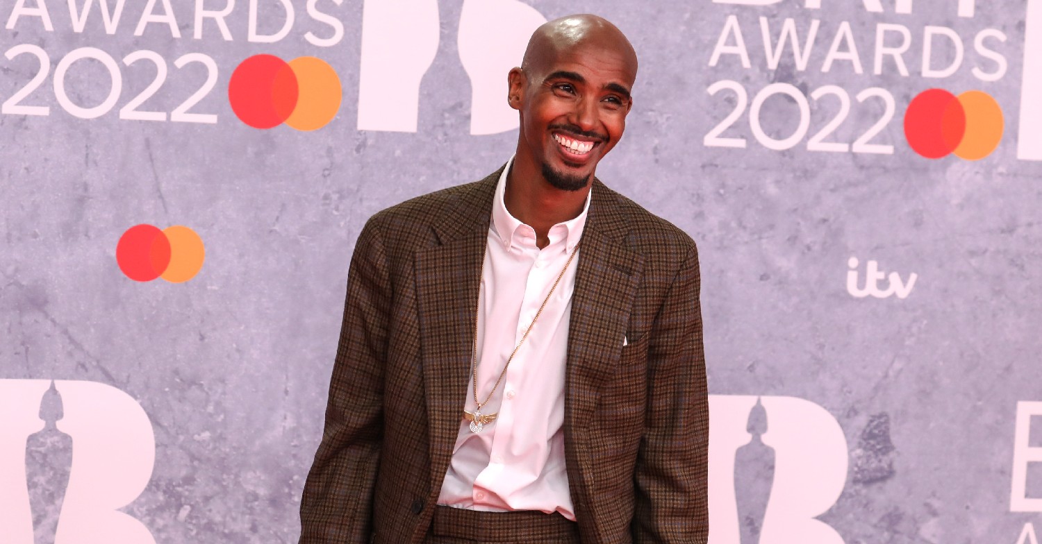 Mo Farah smiling at the Brit Awards