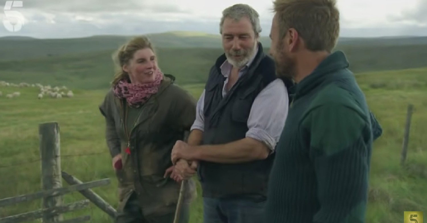 Amanda Owen and Clive on their farm with Ben Fogle