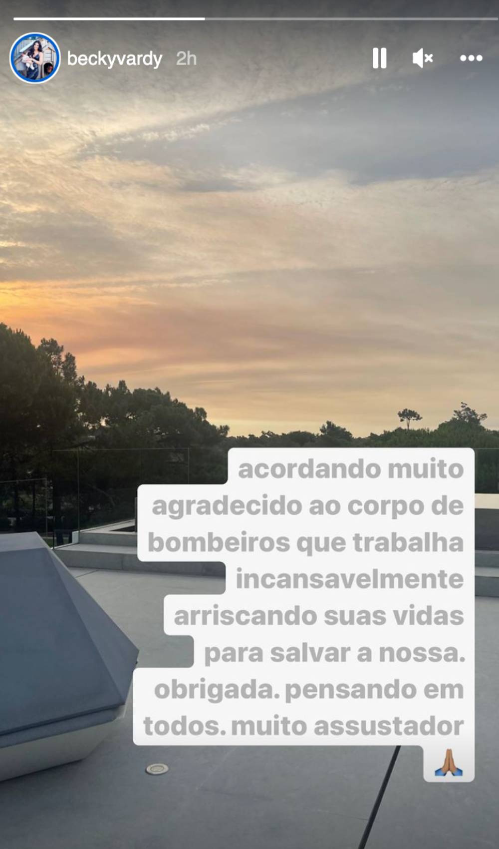 Rebekah Vardy shares a post thanking firefighters on Instagram