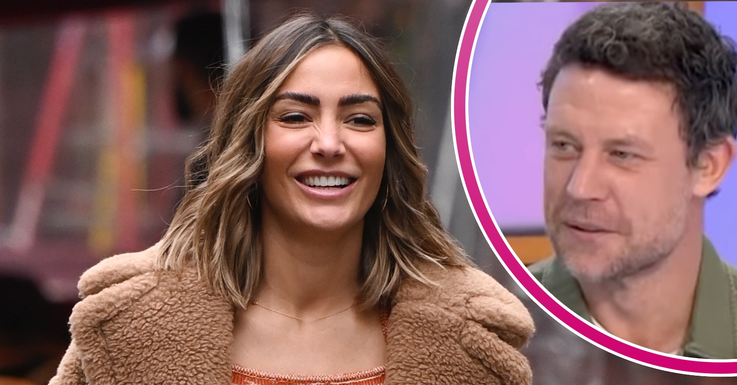 Frankie Bridge and her husband Wayne smiling