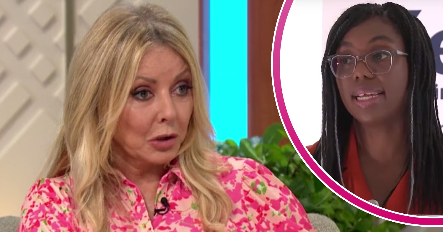 Carol Vorderman looks aghast and Kemi Badenoch speaks