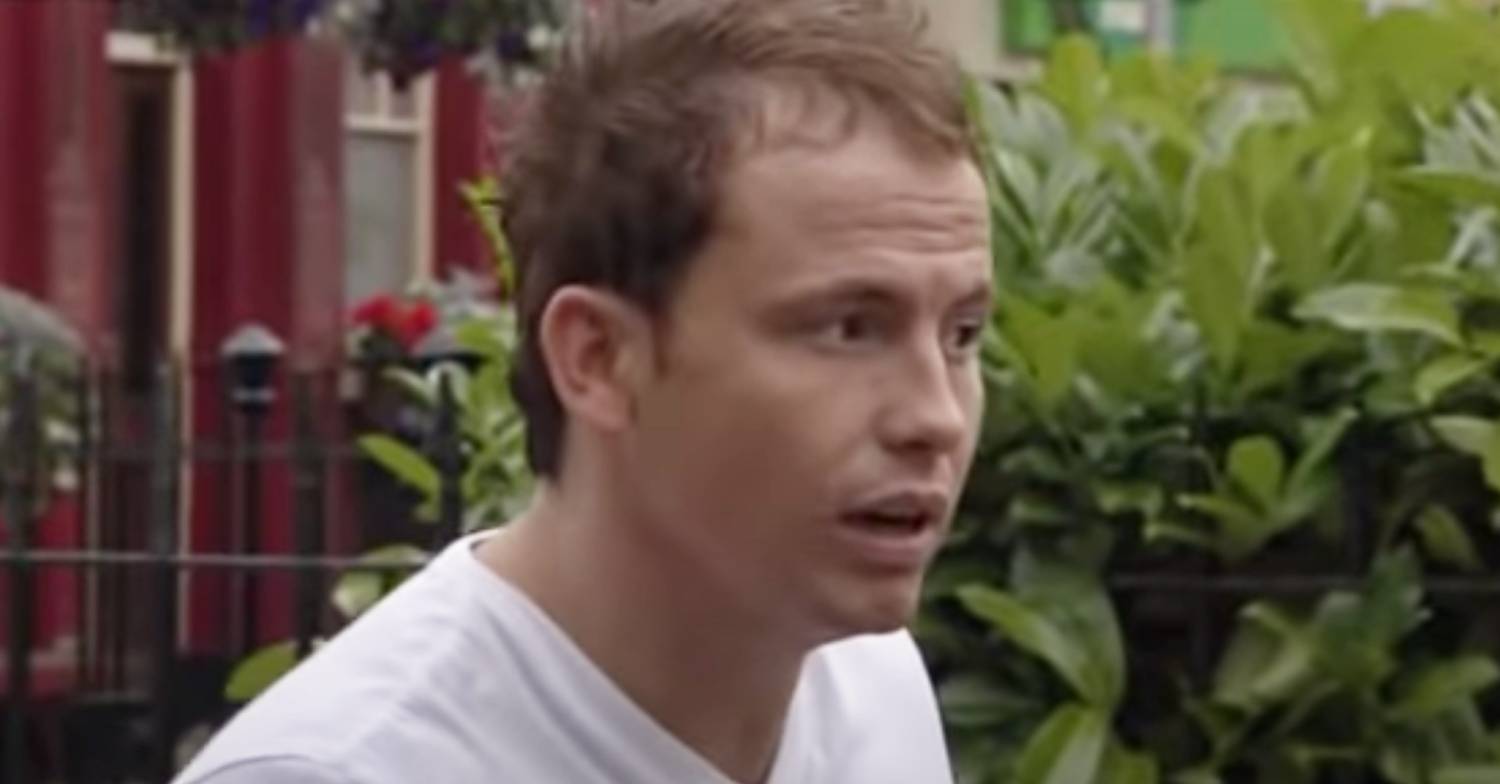 Joe Swash performs in an early appearance on EastEnders