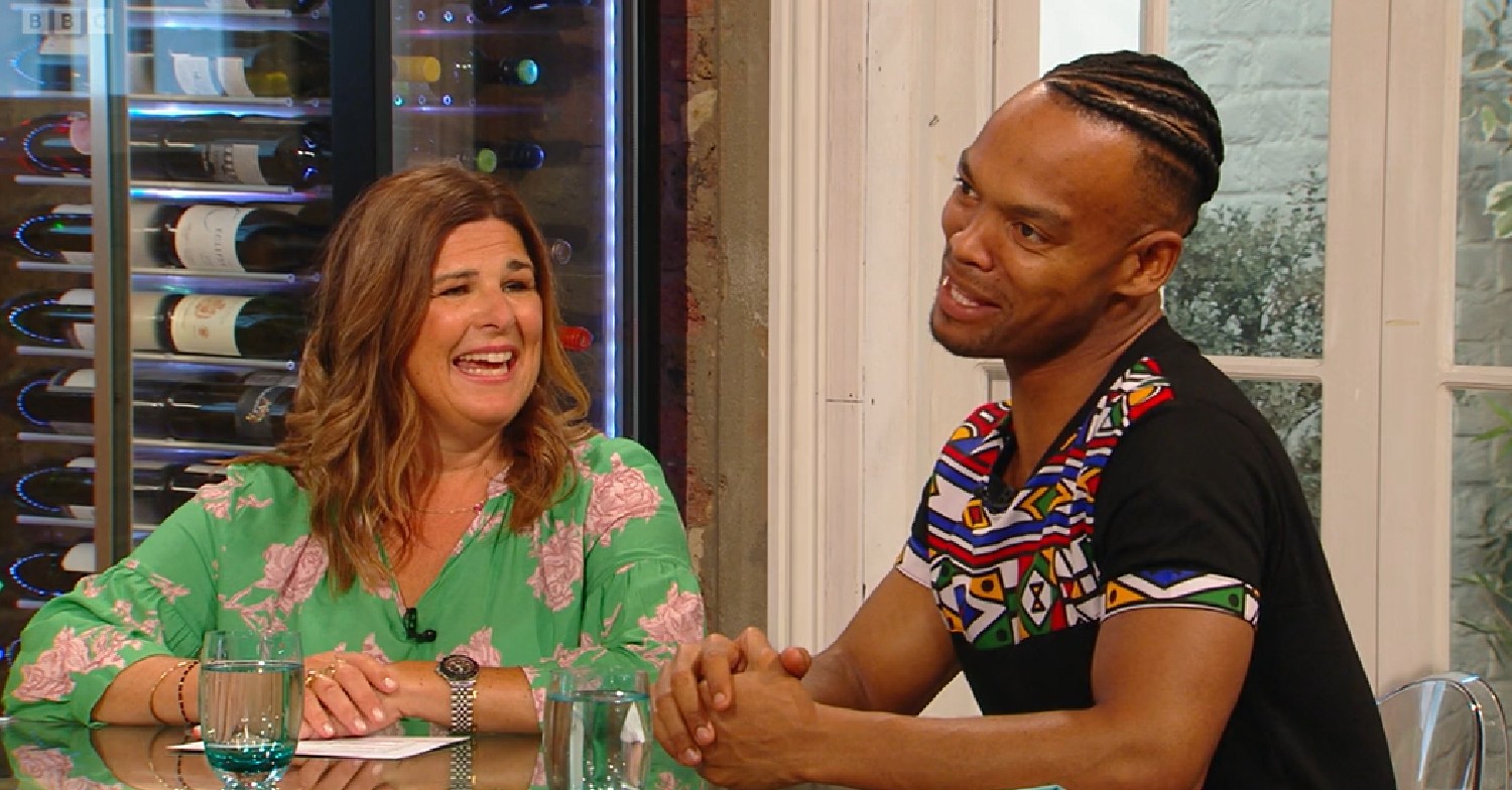 Johannes Radebe with Saturday Kitchen guest today