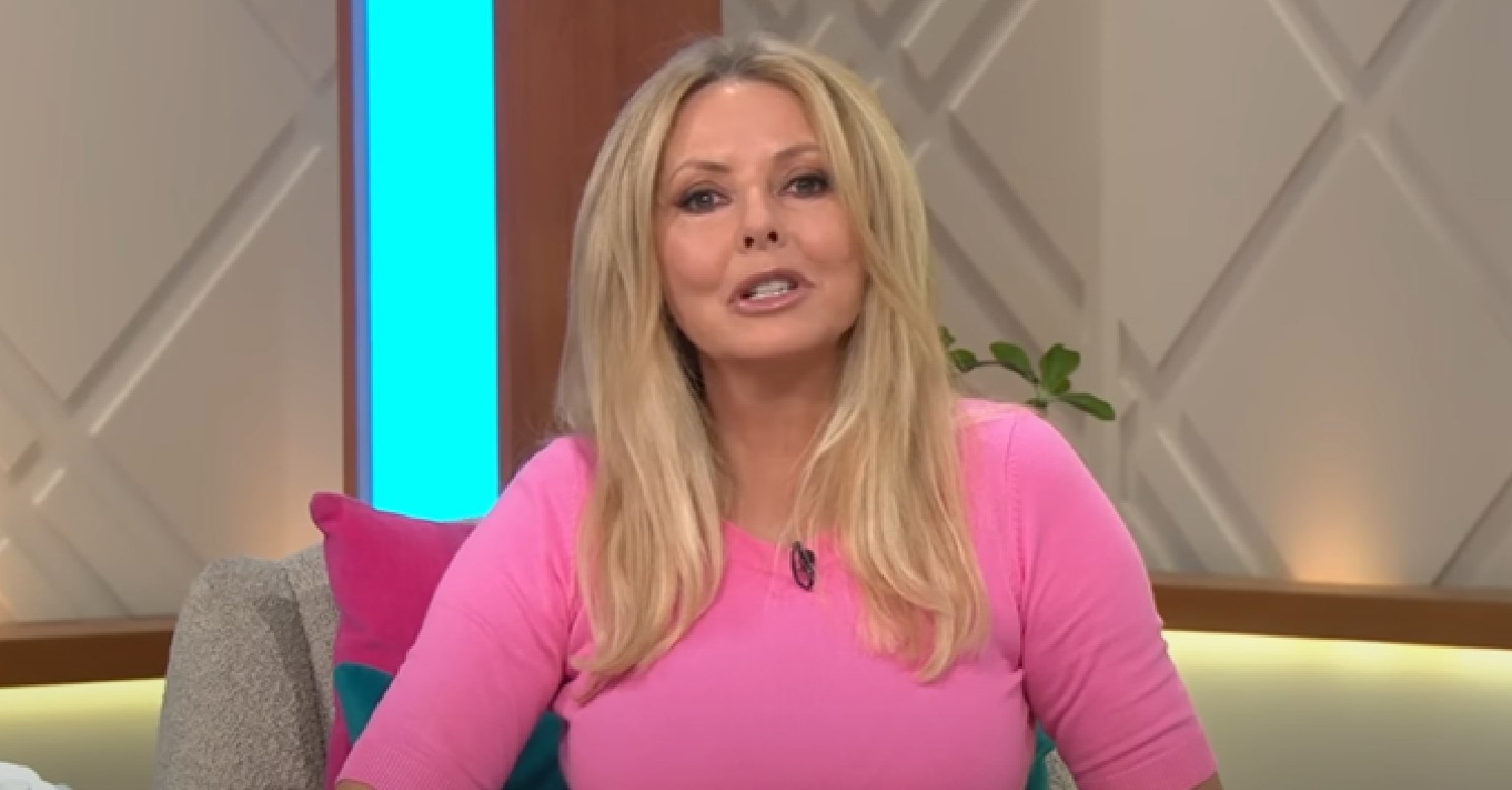 Carol Vorderman in pink top on Lorraine
