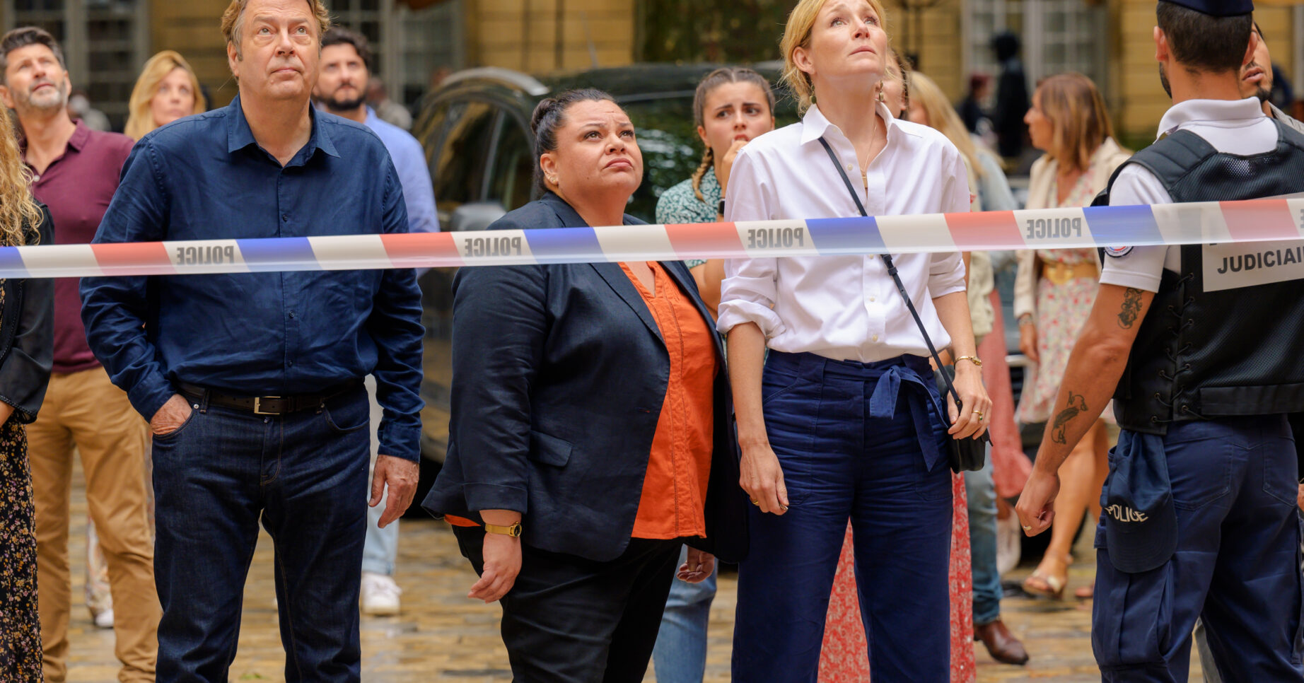 Murder in Provence cast episode one at the crime scene