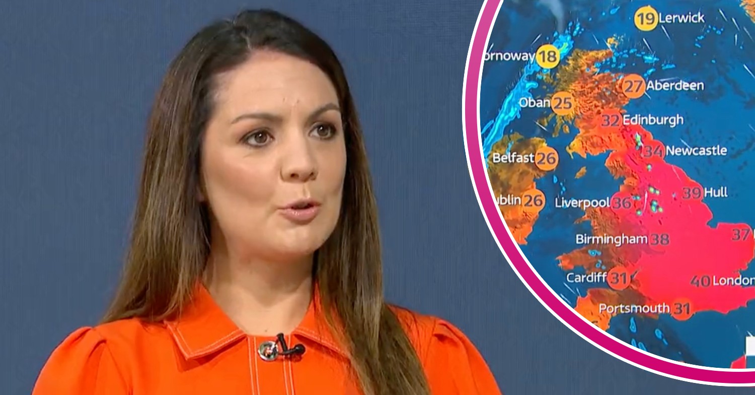 Laura Tobin presenting the weather on GMB today