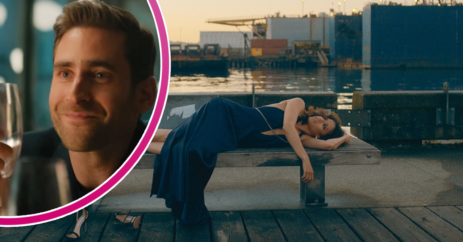 Gugu Mbatha-Raw laying down while Oliver Jackson-Cohen holds up a champagne glass on Surface