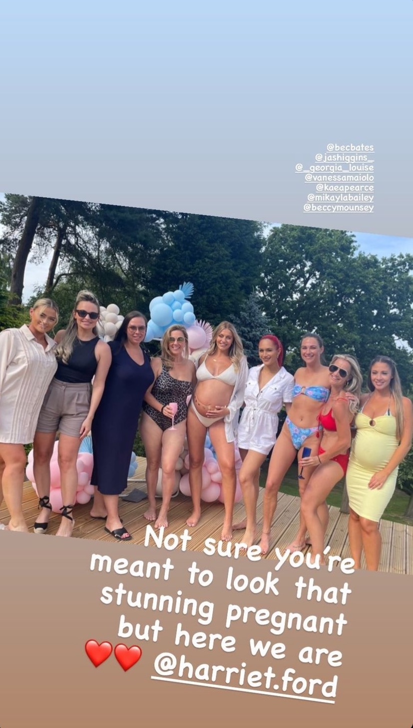 Helen Skelton and her pals at a pool party in bikinis