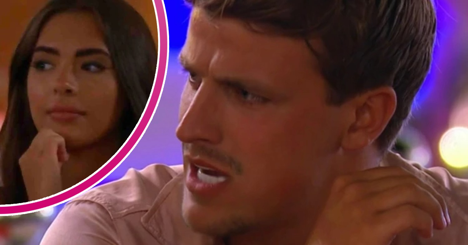 Luca and Gemma having a row on ITV2's Love Island