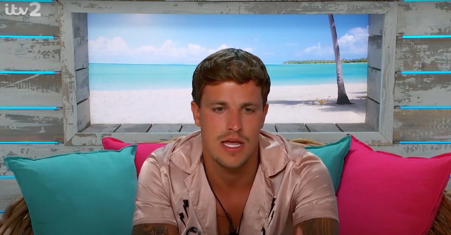 Luca looking downcast on Love Island 2022