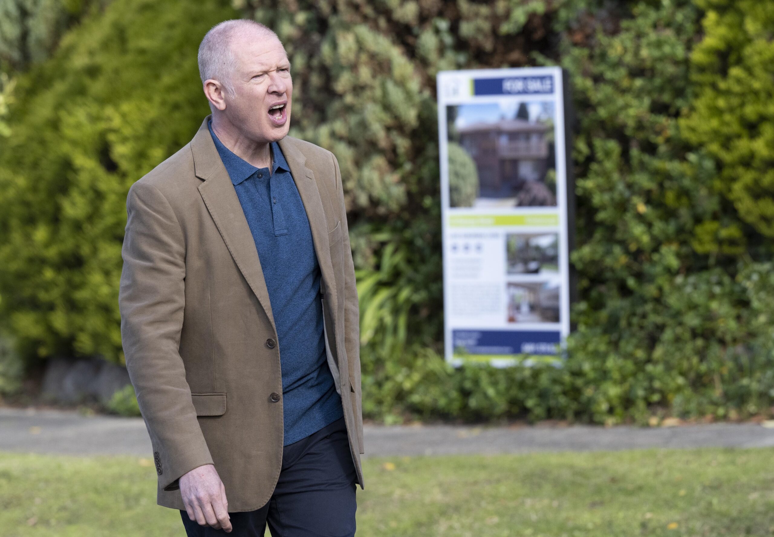 Neighbours Clive angrily shouts