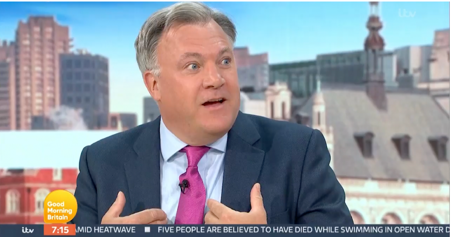 Ed Balls looking shocked on GMB today