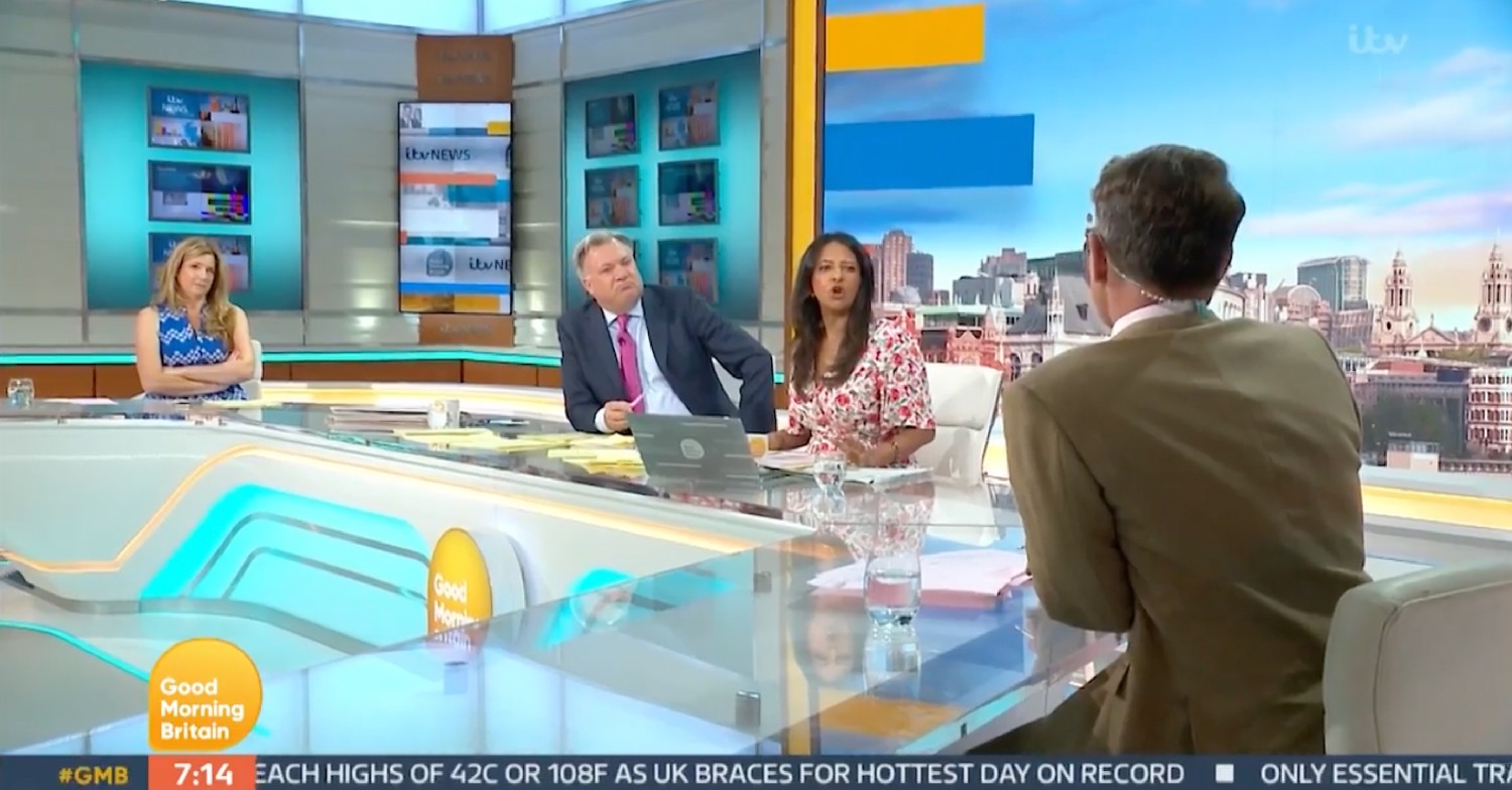 Ed Balls and Richard Arnold come to blows