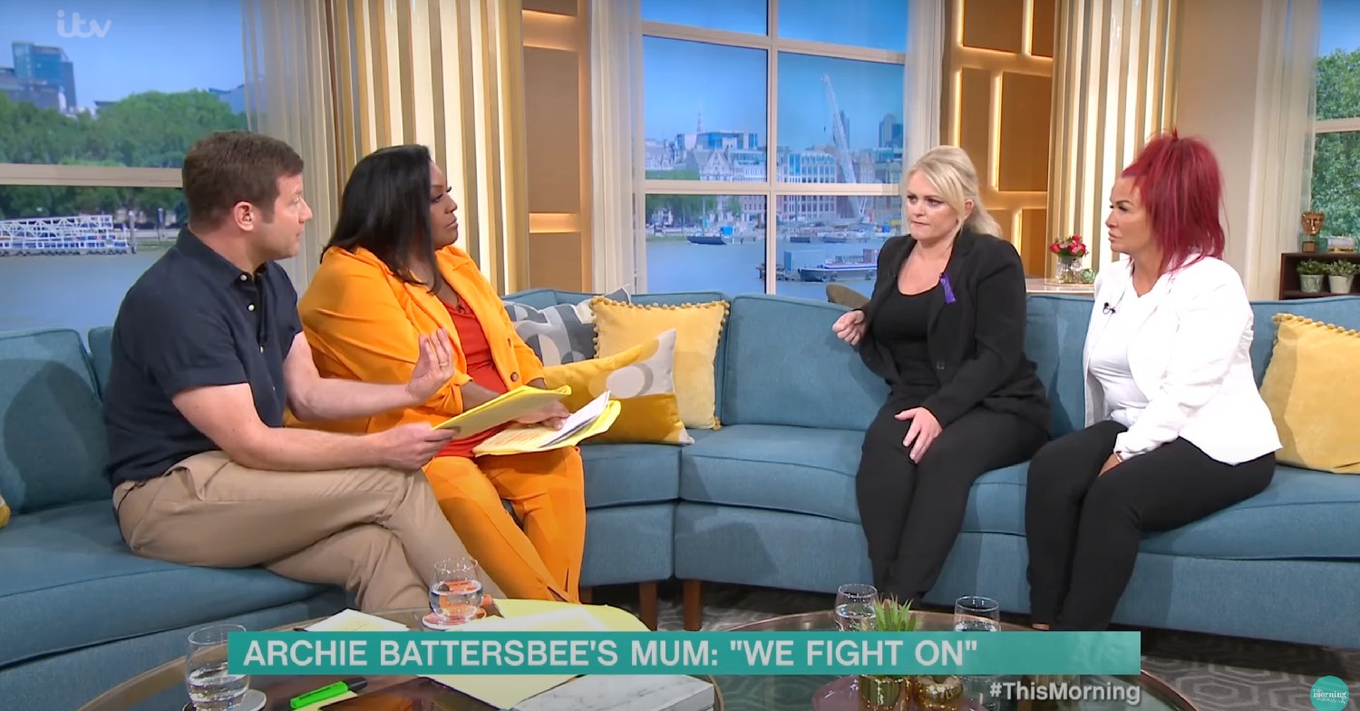 Dermot O'Leary and Alison Hammond speaking to Hollie Dance on This Morning today