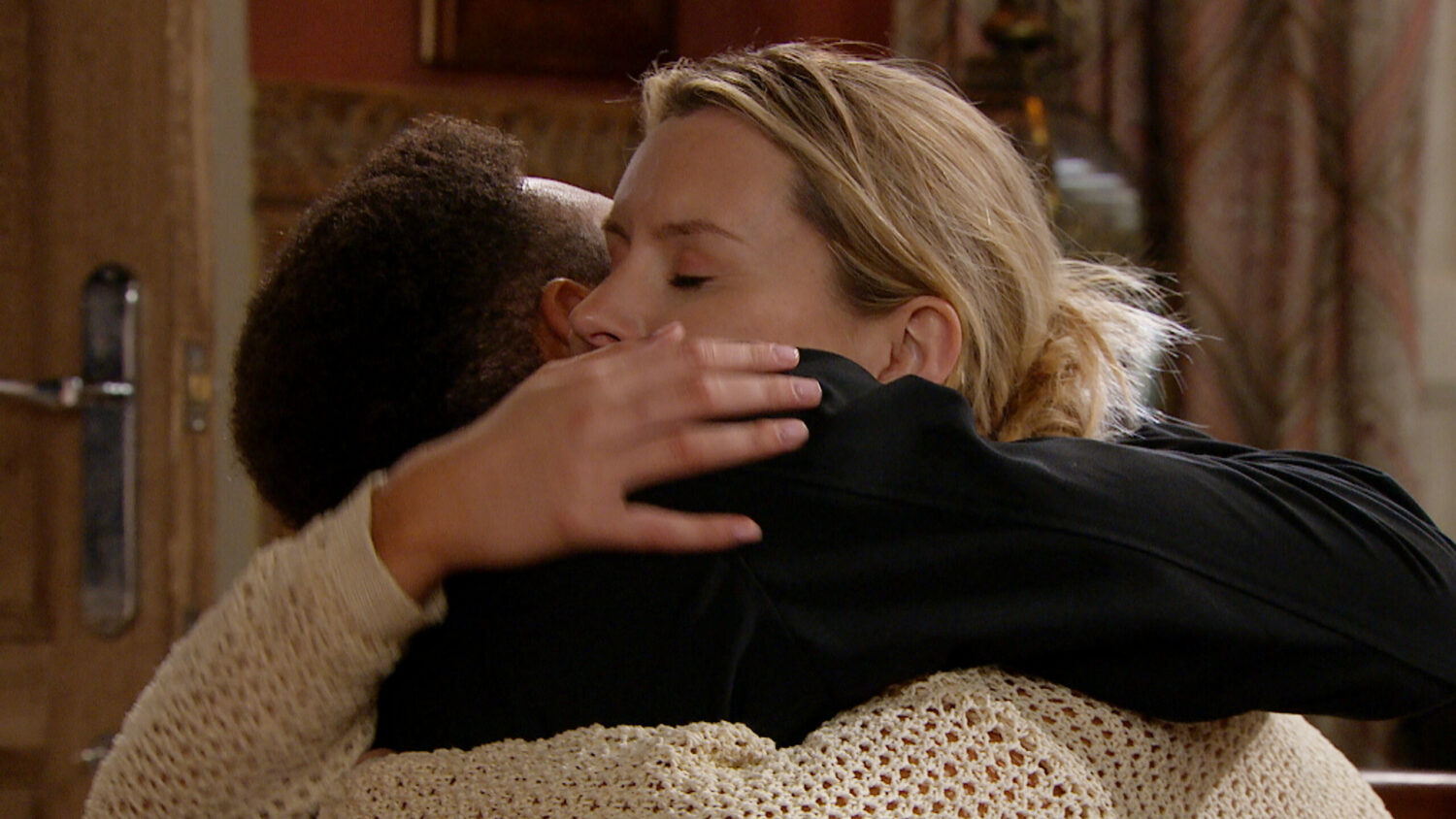 Billy and Dawn hugging