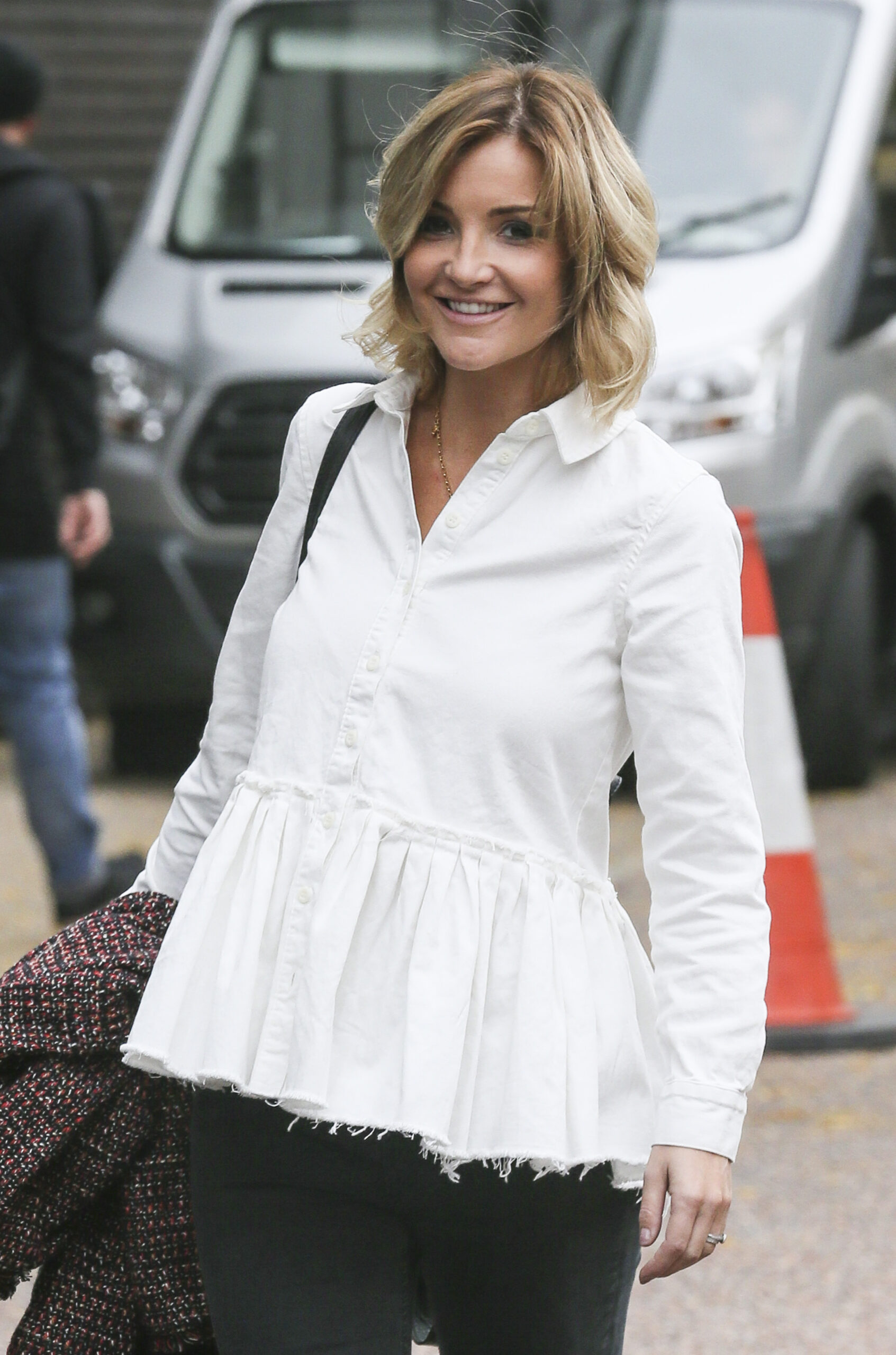 Countryfile star Helen Skelton in a white top leaving ITV