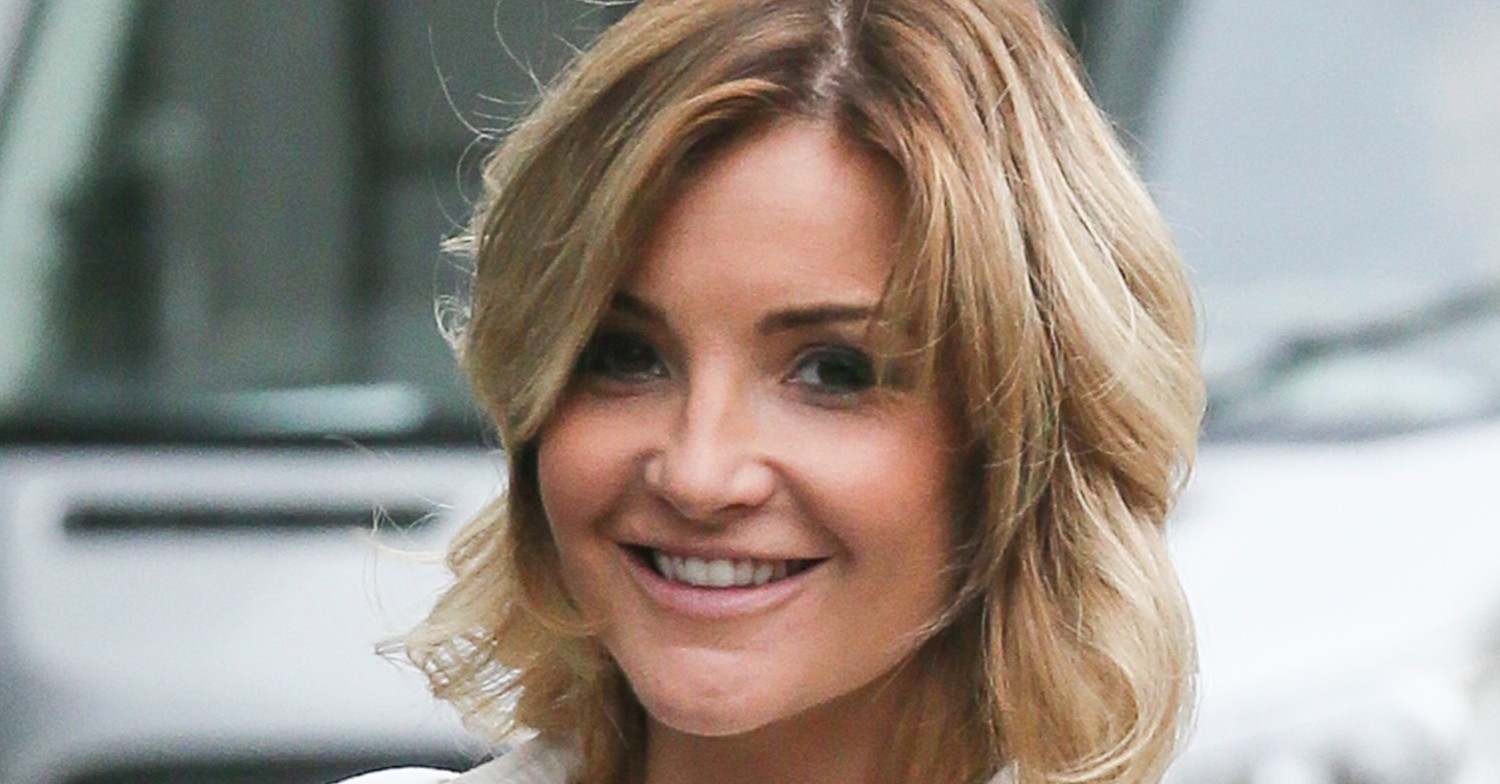 Helen Skelton smiling outside ITV studios