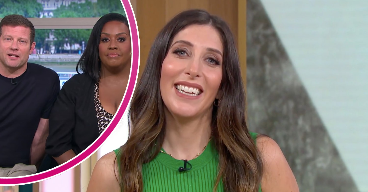 Sarah Jossel, Alison Hammond and Dermot O'Leary smiling on This Morning today