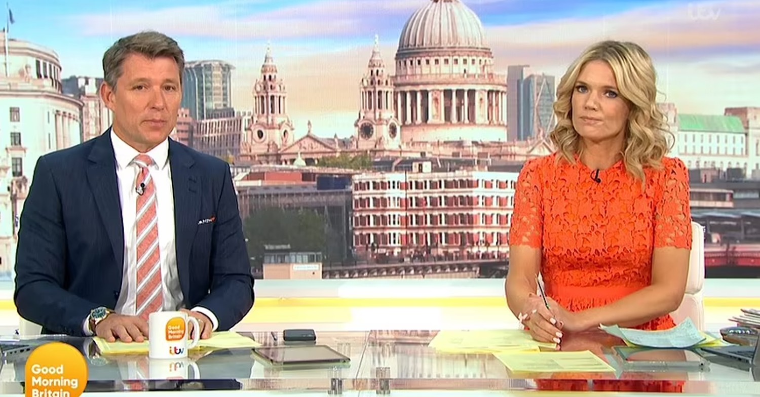 Ben Shephard and Charlotte Hawkins looking sad on GMB today 