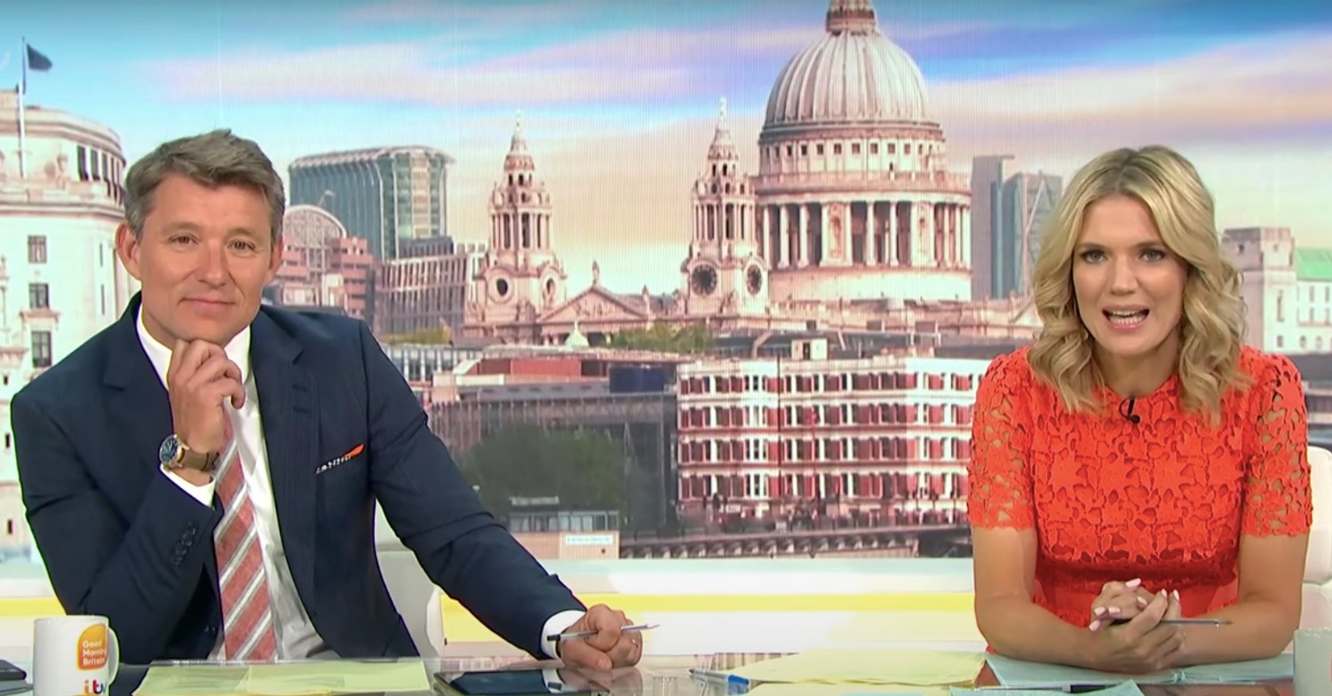 Ben Shepard and Charlotte Hawkins hosting Good Morning Britain