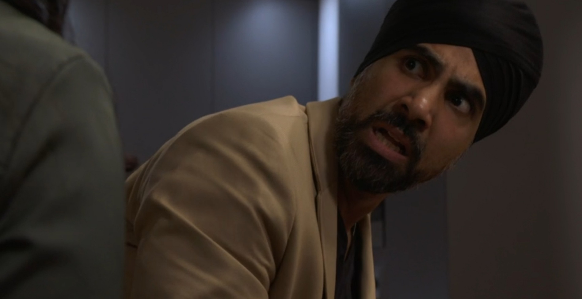 Kheerat looks horrified about Ben's confession on Eastenders