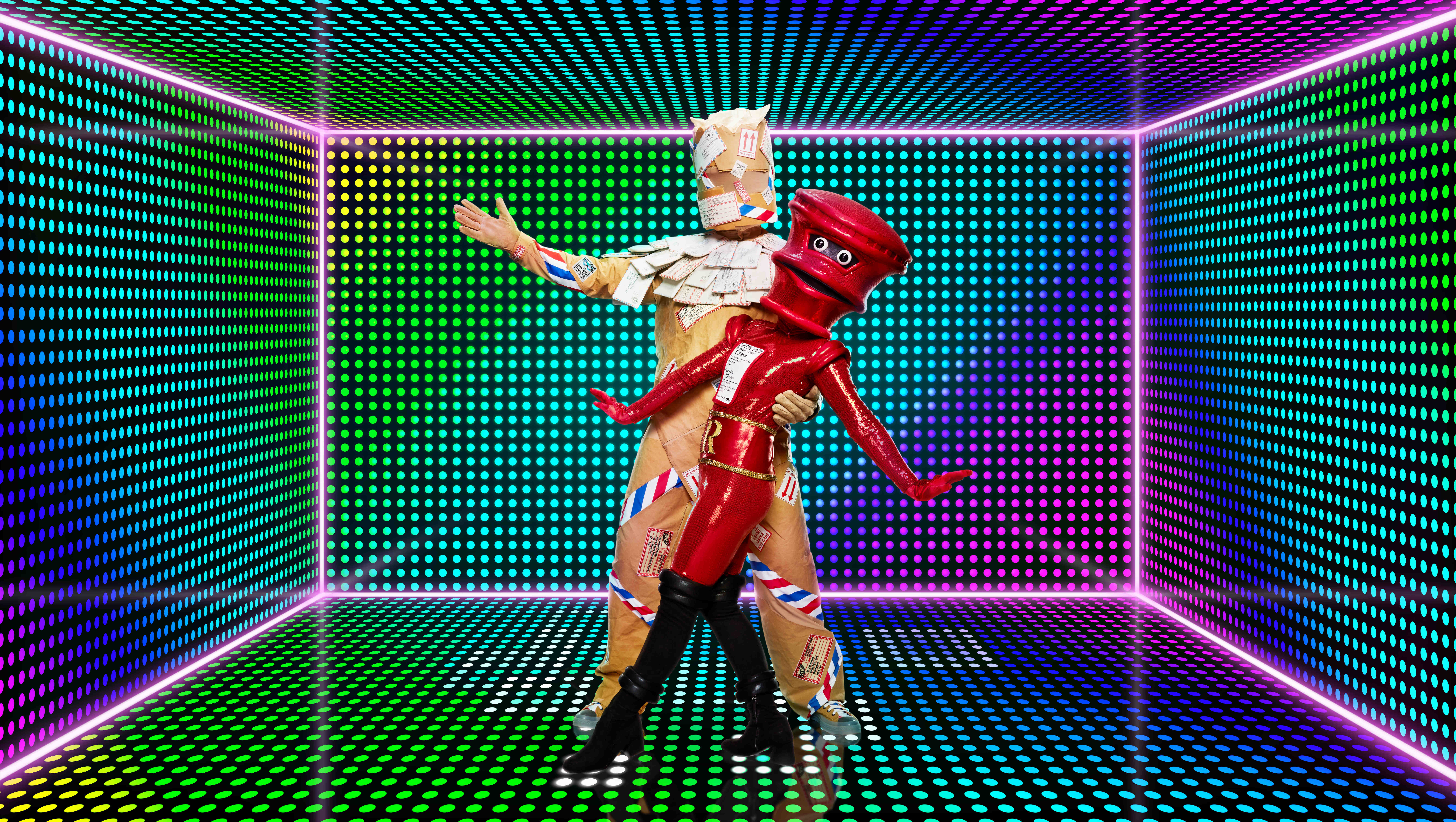 Pillar and Post posing on The Masked Dancer 2022