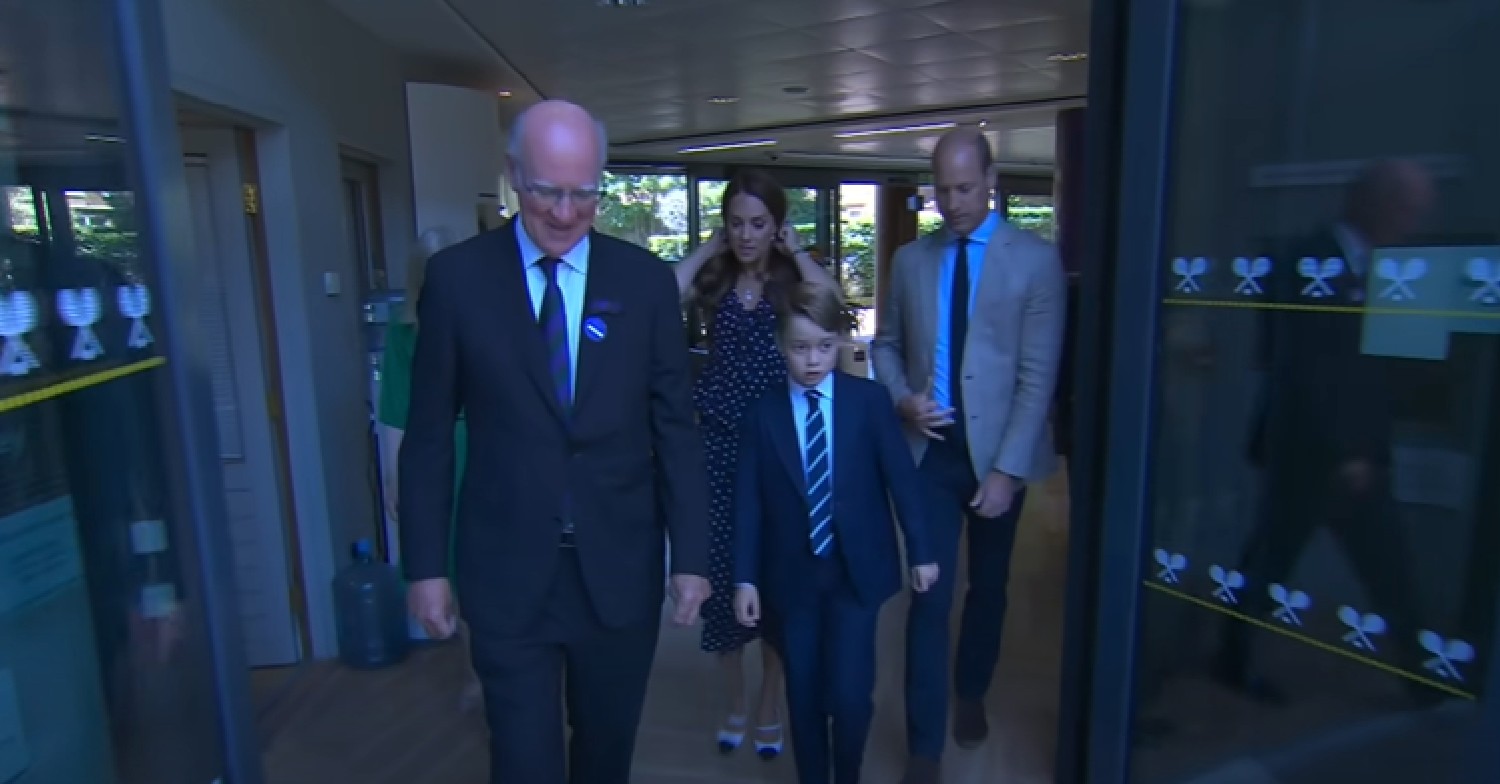 Prince George walking with William and Kate at Wimbledon