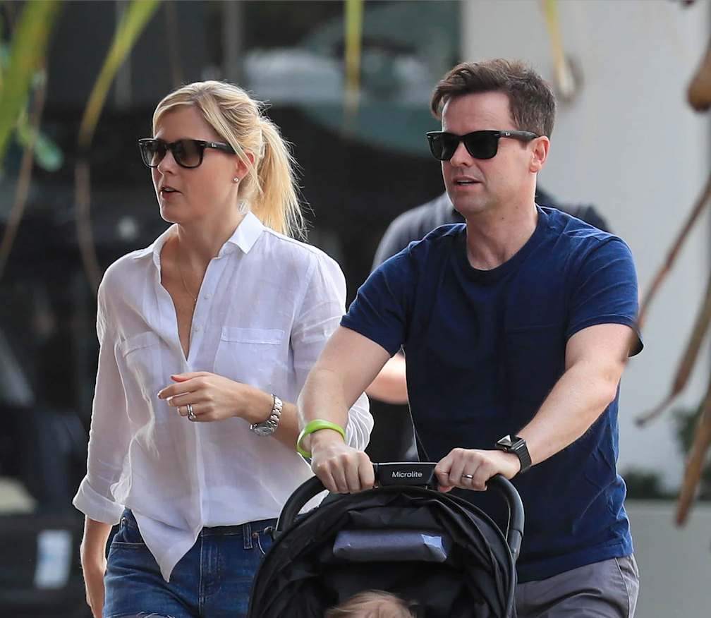 Declan Donnelly and wife Ali pushing a pram