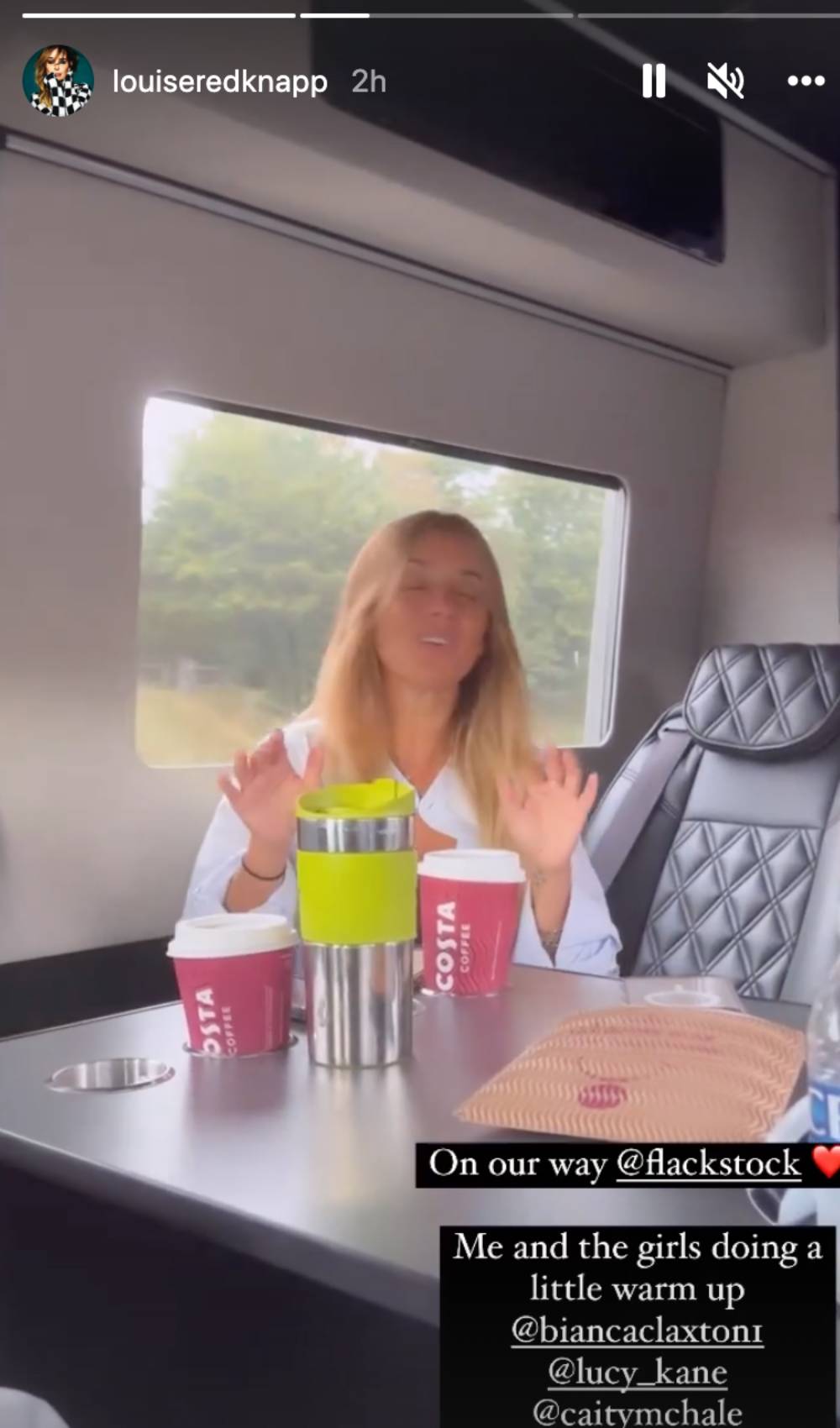 Louise Redknapp on her way to the Caroline Flack festival