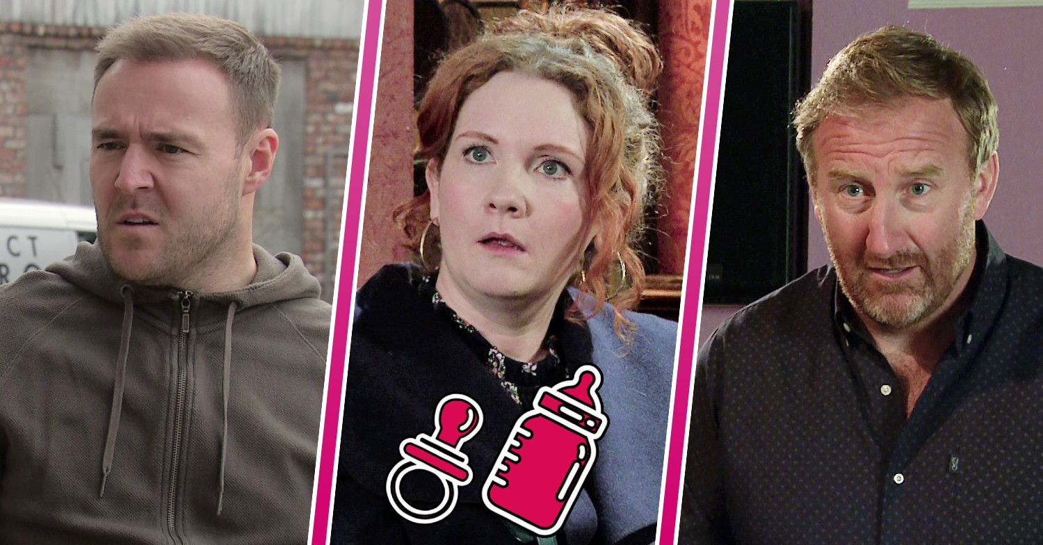 Tyrone Fiz Phill baby bottle and pacifier Coronation Street