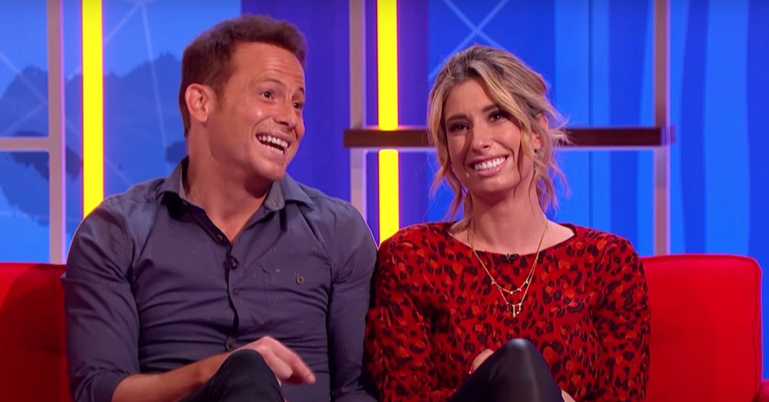 Stacey Solomon and Joe Swash both grin