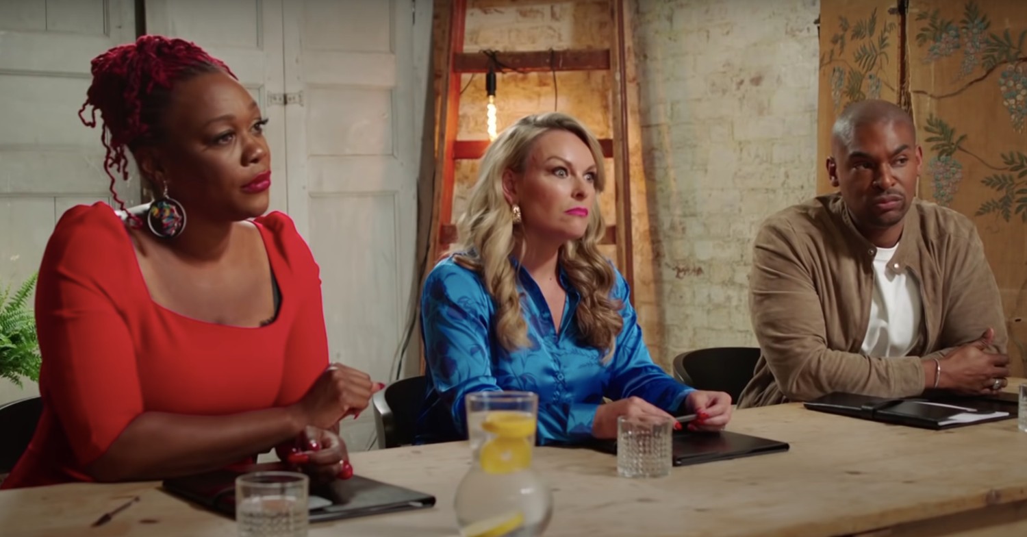 Mel Schilling, Charlene Douglas and Paul C Brunson look shocked on Married At First Sight UK