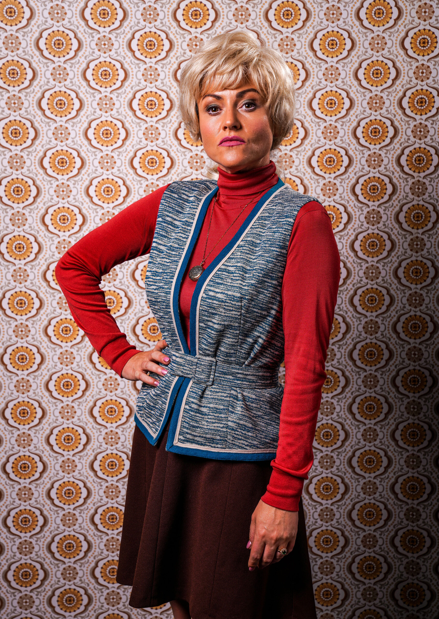 Jaime Winstone as Peggy Mitchell with steely gaze