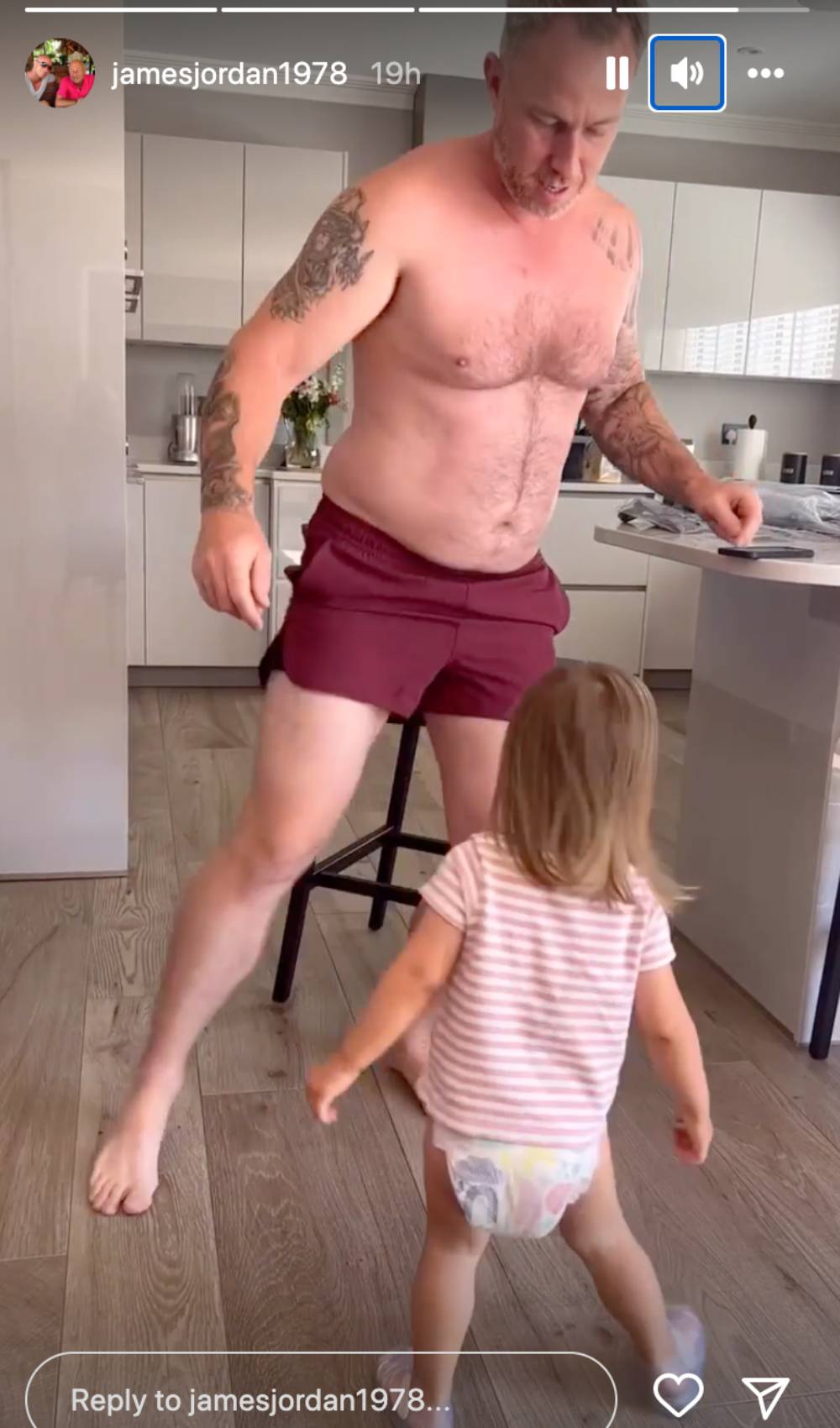 Ella Jordan dances with dad James Jordan