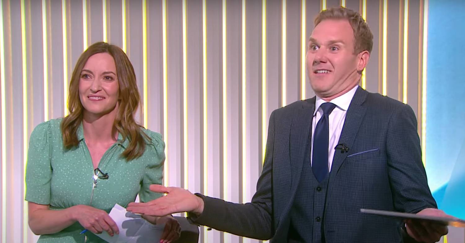 Dan Walker presenting a 5 News segment