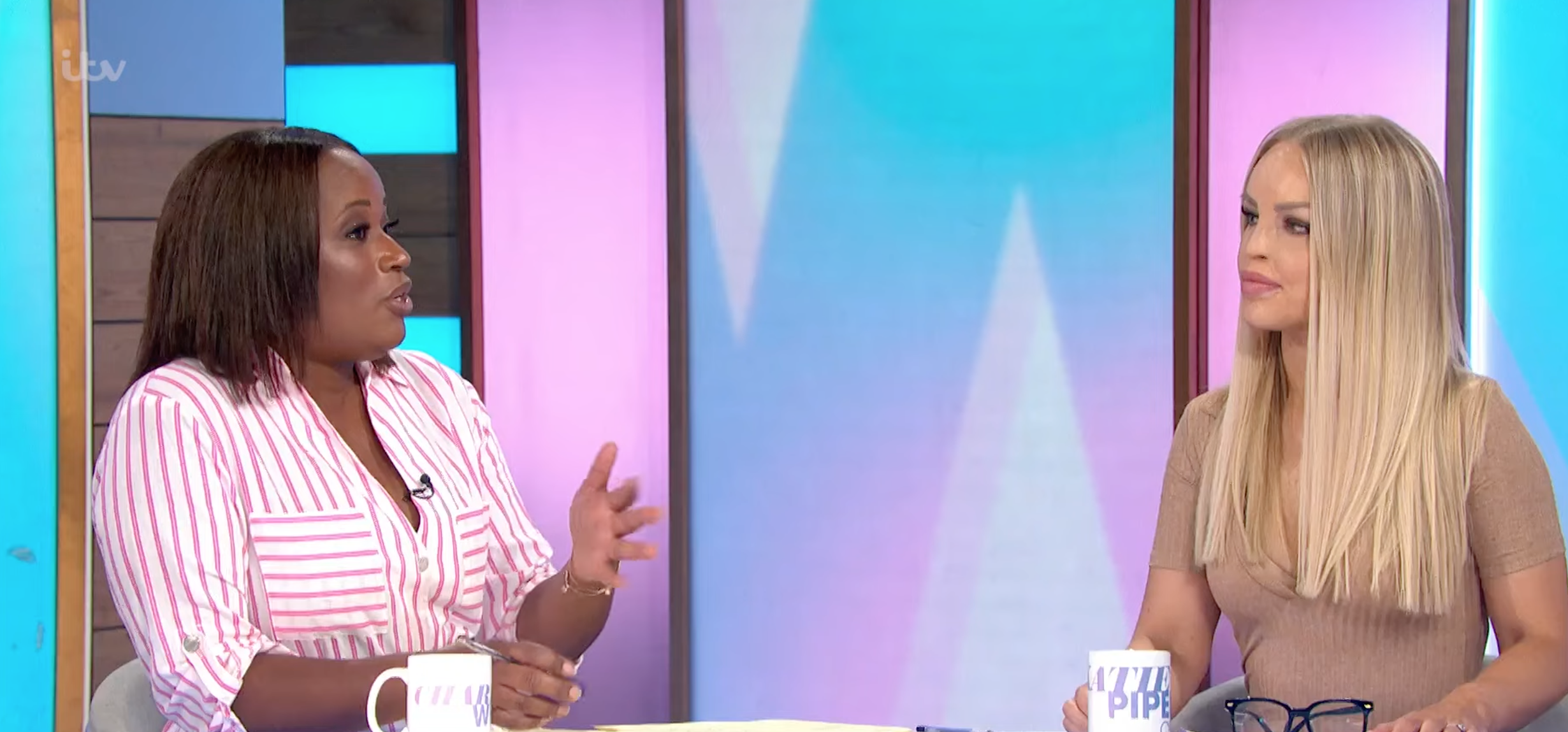 Charlene White gesticulating on Loose Women