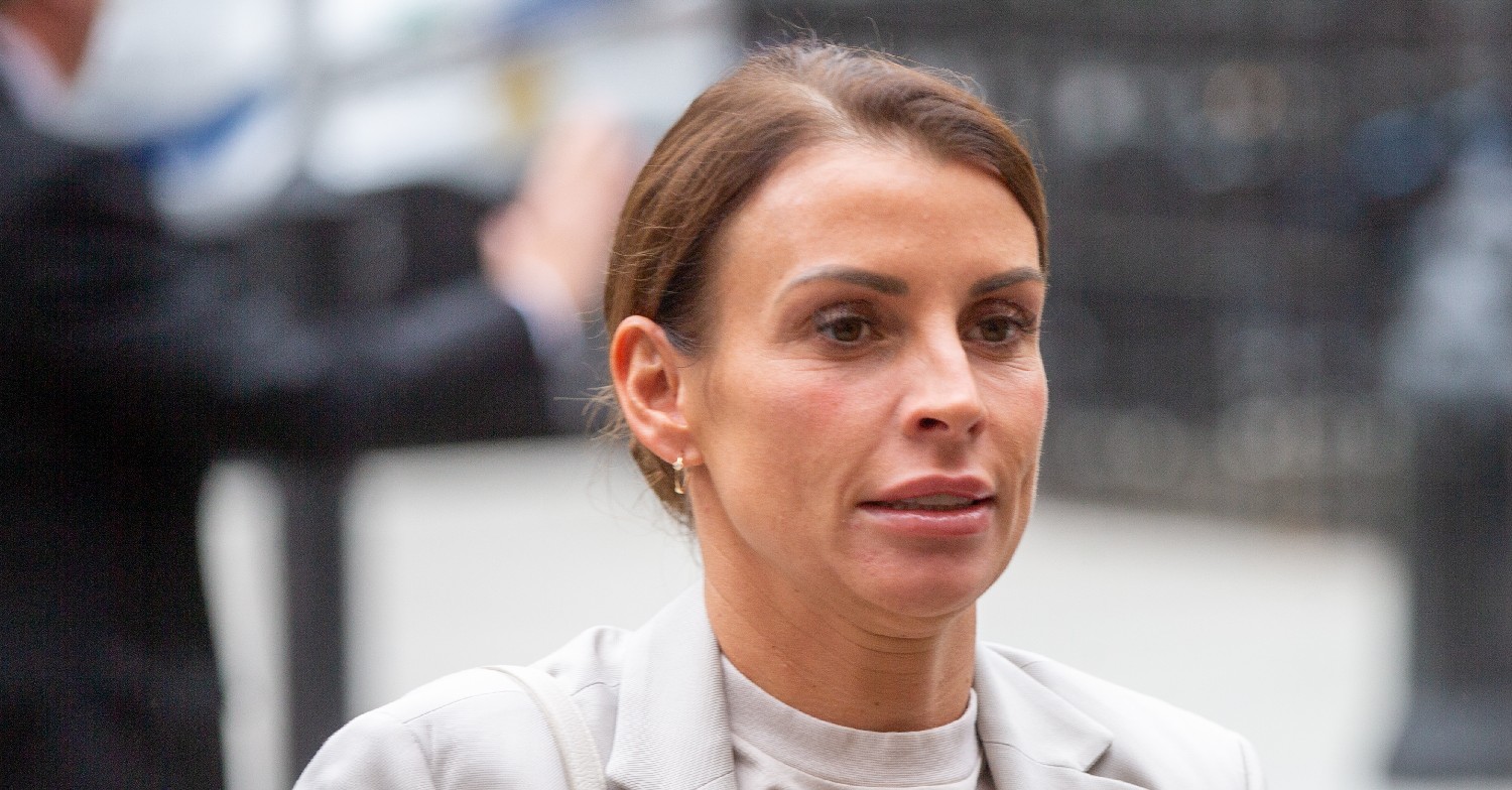 Coleen Rooney looking anxious at court