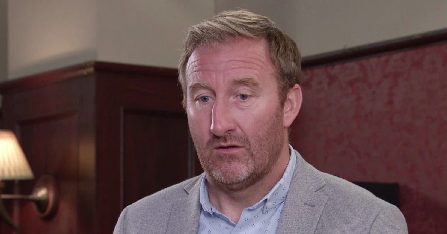 Phill Whittaker looking concerned in Corrie